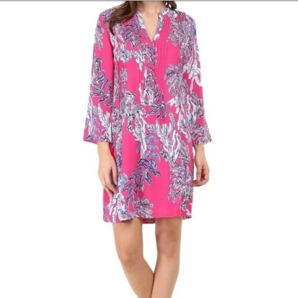 Lilly Pulitzer Sarasota Tunic Dress Sz S Capri Pink Samba Womens Resort